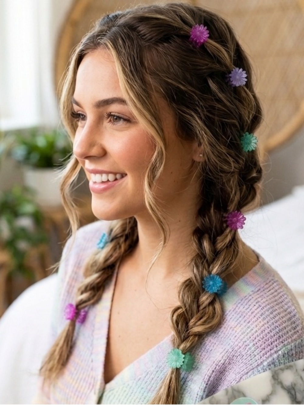 NWT Capelli Girls 10-Piece Mini Daisy Flower Hair Claw Clips Set Colorful Y2K